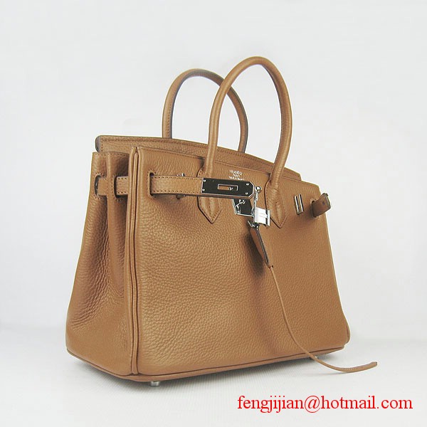 Hermes Birkin 30cm Togo Leather Bag Light Coffee 6088